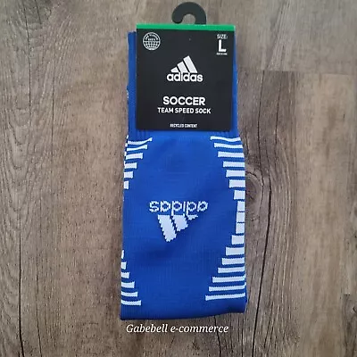 Adidas Soccer Team Speed Over The Calf Socks OTC Navy Blue White Size Large L • $16.99