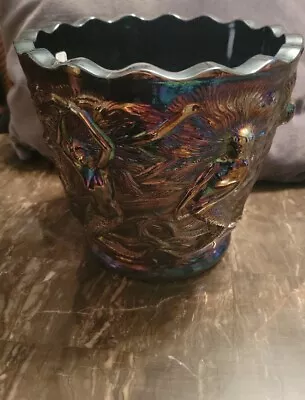 Vintage Fenton Amethyst Carnival Glass Mermaids Ice Bucket Vase   • $125