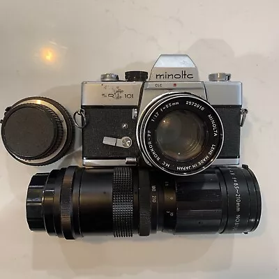 Minolta Srt101 Camera  MC Rokker PF 1:1.7 Super Albnar Sun Auto Tele-Zoom AS IS • $39.95