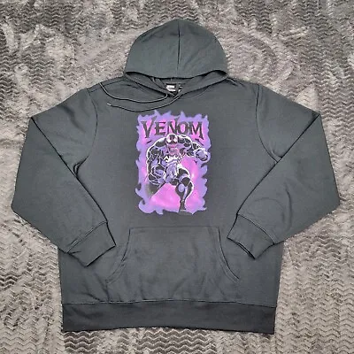 Marvel Venom Hoodie Sweatshirt Mens XL Black Purple Kangaroo Pocket Symbiote • $29.91