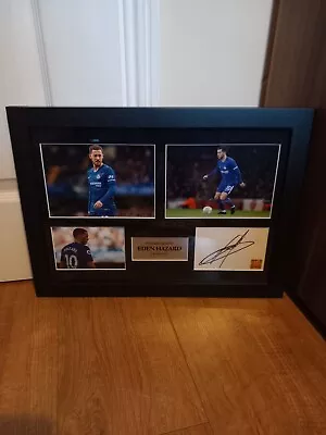 Eden Hazard Chelsea Framed Picture Signed Genuine With COA On Back. 3 Pictures  • £100