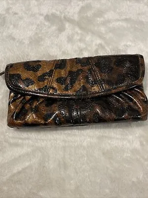 Vintage Clutch Wallet Leopard Miche Brand • $25