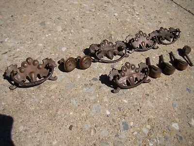 Vintage Antique Fancy Brass Chest Dresser Cabinet HANDLES PULLS CASTERS • $15