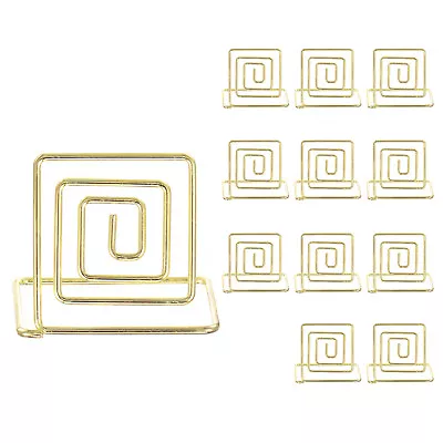 12pcs Table Number Holders 34mm Tall 40mm Base Width Square Golden • £9.08