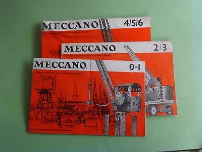 Meccano Instructions Book Bundle Of Models Outfit No.s 123456 Vintage Item • £24.99