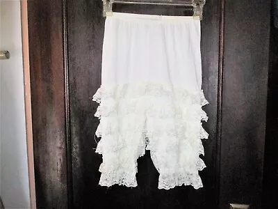 $19.99 • Buy Vintage Ruffled Lace Tiered Square Dance Panties S Bloomers Petti Pants White