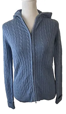 Merona Knit Light  Sweater / Hooded Jacket Light Blue Full Zip Size Small • $17.99