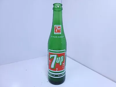 7UP Green Glass Bottle 10 Oz You Like It It Likes You 1960s • $4.99