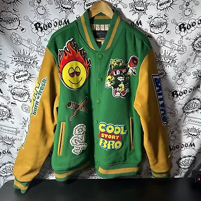 COOLEY HIGH VARSITY JACKET - F1040 GREEN / Yellow Embroidered Design • $138.75