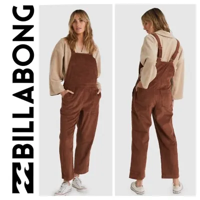 $54.98 • Buy Bnwt Billabong So Stoked Cord Jumpsuit Size 14 (xl) Dark Choc Rrp $119.99