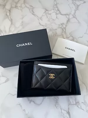 New Authentic Chanel Card Holder Cardholder Small Leather Accessory Lambskin • $875