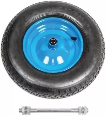 Wheel & Pneumatic 2 Ply 16  Tyre 4.80/4.00-8 Black & Bearing Fits Wheelbarrow • £18.95