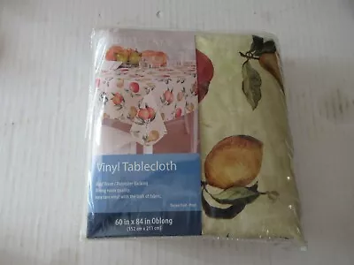 Mainstays 60 X 84 Inch Oblong Vinyl Tablecloth Tossed Fruit - Print • $7.50