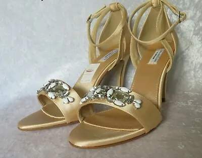 John Lewis Champagne Golden Natural Shoes UK 7 Party Evening Prom Cocktail • £27