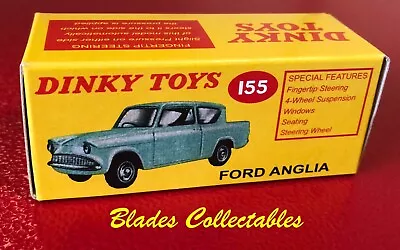 DINKY TOY 155 QUALITY REPRO BOX ONLY FORD ANGLIA By Blades Collectables • $19