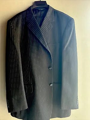 Vintage Davizzo 46R 3 Button Green Check 2pc Suit 40 Pleated Black Striped Sale • $49.99
