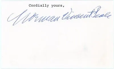 Norman Vincent Peale - Signed Card • $58