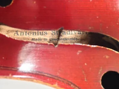 Vintage Stradivarius Violin Czechoslovakia Copy Bow & Geib Case For Parts READ • $150