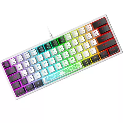 Computer 60% Wired Gaming Keyboard RGB Backlight USB Mini For Gamer PS4 Xbox PC • $40.94