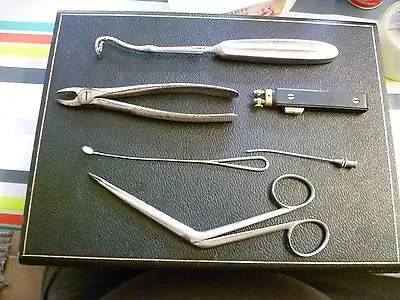£21 • Buy A Vintage & Antique, Six Piece Collection Of French Dental Surgery Implements