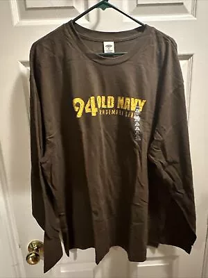 Vintage 2000s 94 Old Navy Long Sleeve T-shirt XL New Brown • $17.99
