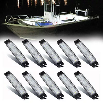 10x Marine Boat 6 LED Lamp Cabin Deck Courtesy Light Stern Transom Lights White • $10.83