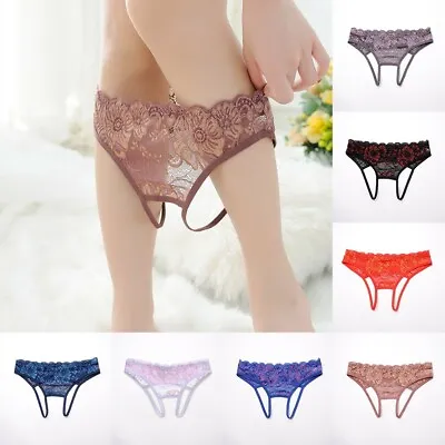 £3.78 • Buy Backless Briefs Crotchless Lace Lingerie Panties Sleepwear T-back Thong