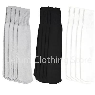 4 Pair Men Women Tube Socks Big And Tall Extra Long Thick Cotton Sport Knee High • $15.95