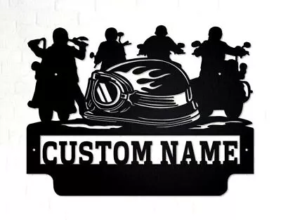 Personalized Biker Squad Metal Name Sign Sports Center Home Club Décor Wall Art • $170.29