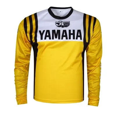 Vintage 80's Style Yamaha Yellow Motocross Jersey MX Enduro AHRMA Motorcycle • $38.99