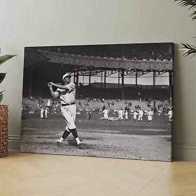 Babe Ruth 1920s New York Yankees Baseball Canvas Wall Art Print • $49