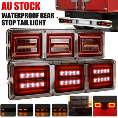 2X LED Tail Lights Truck Rear Stop Brake Indicator Flowing Turn Lamp Ute Trailer • $30.19