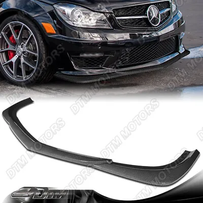 For 12-14 Mercedes-Benz C63 AMG W204 Carbon Painted Front Bumper Lip Spoiler • $108.99