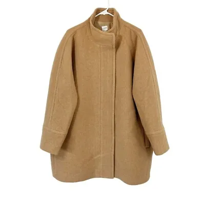 J. Crew NEW City Coat Wool Blend Zip Front Jacket In Camel Brown Tan - Size 22 • $159.99
