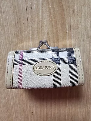 Beige Tartan Coin Purse With Metal Clasp • £2