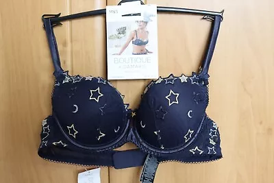 M & S Boutique X Damaris Balcony Navy Mix Bra BNWT Size 34A • £7.99