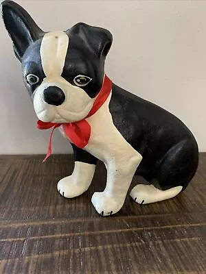 Vintage Cast Iron Boston Terrier Door Stop 7x7. • $33