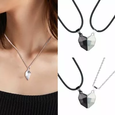 2pcs Magnetic Couple Necklace Heart Friendship Matching Pendant Jewelry Set Gift • $7.99