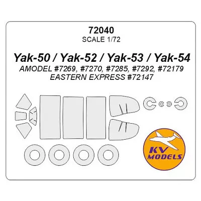 KV 1/72 Yak-50/Yak-52/Yak-53/Yak-54 Masking W/Wheels Masks For Artmodel • $3.91