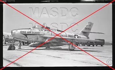 R18 ORIGINAL B&W 616 Aircraft Negative - F-84F Thunderstreak 52-6454 OHIO ANG 61 • $8.99