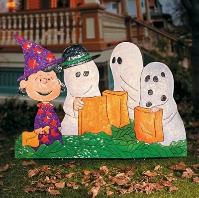 Peanuts Gang In Costumes Hammered Metal Outdoor Halloween Decor Charlie Brown  • $47.59