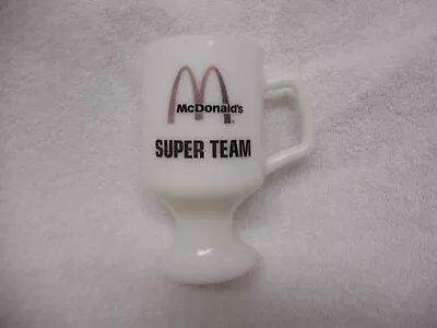 Rare Vintage Mcdonalds Milk Glass Pedestal Coffee Mug Super Team • $29.99