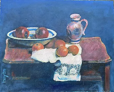 Earl Mayan Still Life Painting In Blue • $350