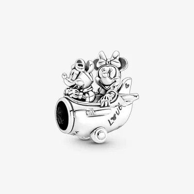 Pandora Disney Mickey Mouse & Minnie Mouse Airplane Charm With Charm Pouch • $25.99