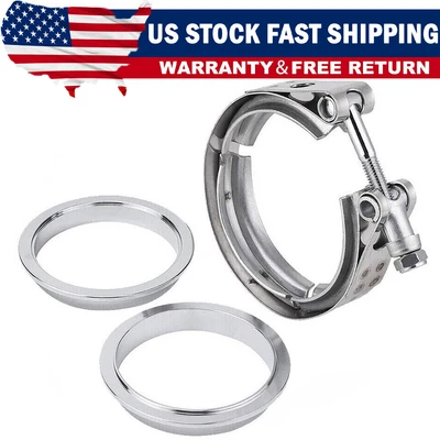 $13.39 • Buy Exhaust Downpipe 3inch V-band Clamp 3  Male/Female Flange Kit SS304 Stainless