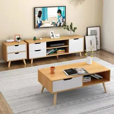 $79.96 • Buy TV Stand Entertainment Unit With Storage Drawer And Coffee Table Side Table