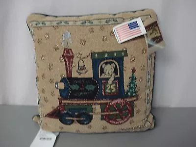 USA Made NWT Warren Kimble Christmas Toys 17  X 17  Tapestry Throw Pillow #150 • $21.99