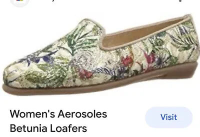 Aerosoles Betunia Slip-On Loafer Soft Gold Damask Size 7 • $28