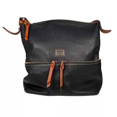 Dooney Bourke Dillen Large Pocket Sac Black Pebbled Leather FLAWED • $67.02