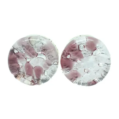 Murano Glass Cufflinks Circular Purple Silver Venice Wedding • £14.95